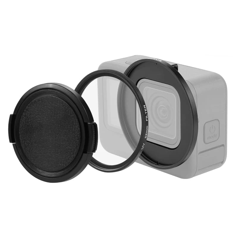 PULUZ 52mm Filtro Obiettivo UV Per GoPro HERO12 HERO11 HERO10 HERO9 Nero Fotocamera CPL Filtro e Filtro UV con Anello Adattatore Accessori