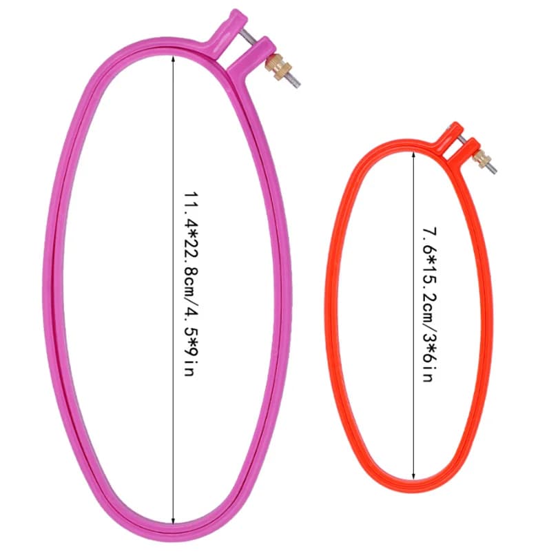 SKC 2 Sizes/lot Plastic Oval Embroidery Hoop 6inch 9inch Random Color Circle Hoop Embroidery Frame Cross Stitch hoop