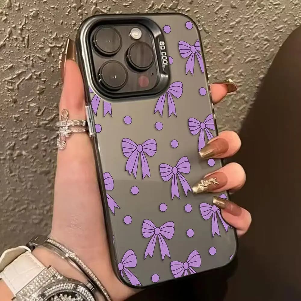 Phone Case For Infinix TECNO POVA 6 SMART 7 8 9 NOTE 10 11 12 G96 30I CAMON 20 30S ZERO 40 50 Cover Cute Pink Purple Red Bow