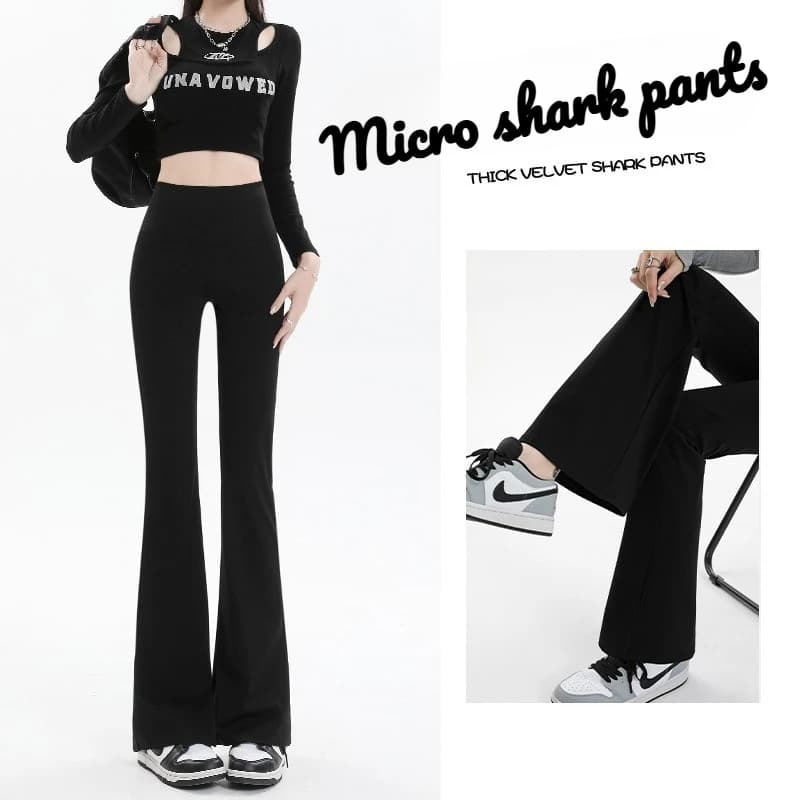 Leggings svasati dimagranti a vita alta autunno inverno da donna Pantaloni da squalo Palestra Allenamento all'aperto Moda Casual Pantaloni da squalo yoga