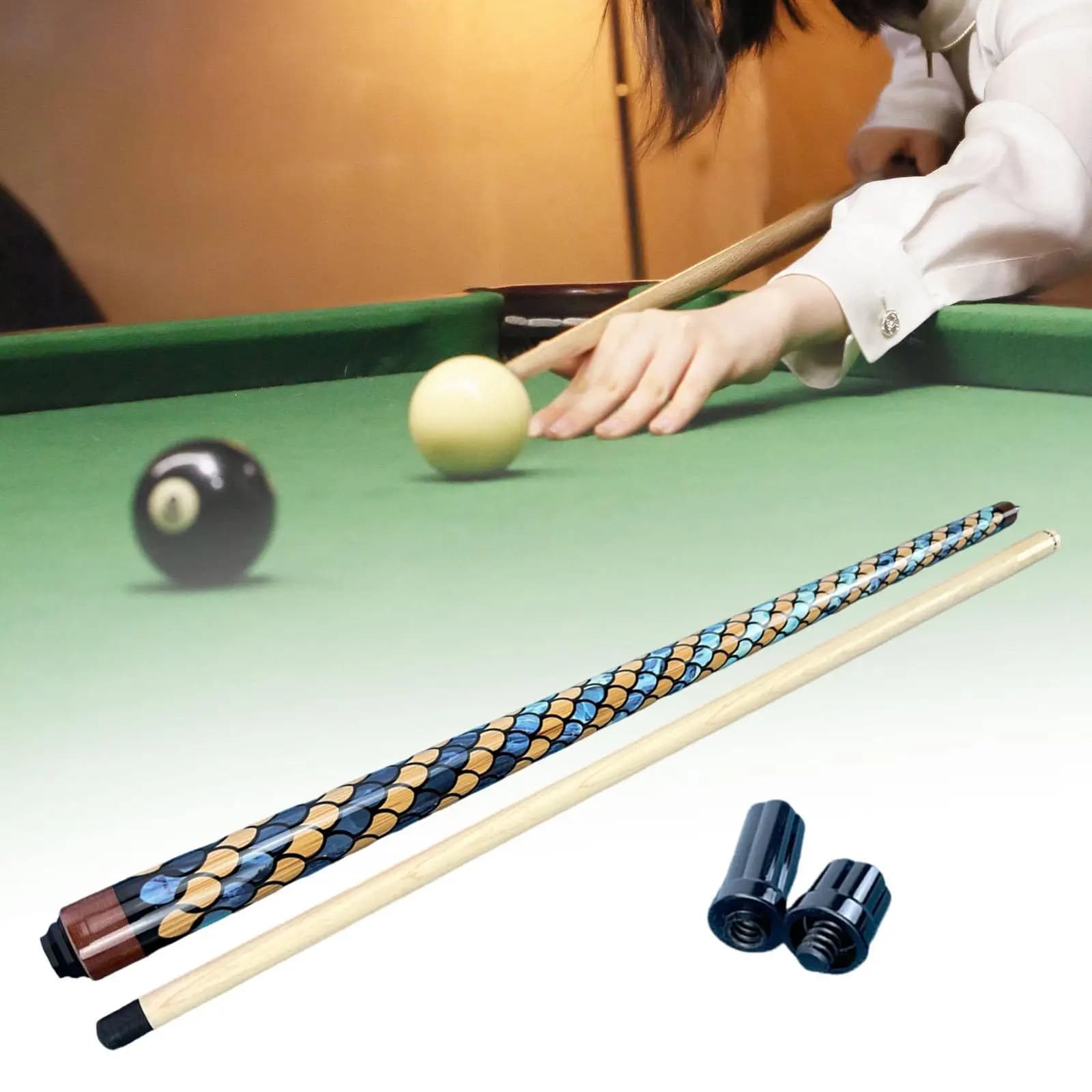 Stecca da Biliardo Multifunzionale in Legno a 2 Sezioni per Snooker e Biliardo, Ideale per Pratica Domestica e al Bar