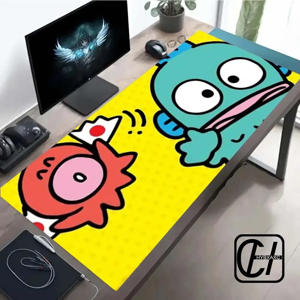 Tappetino per mouse Hangyodon antiscivolo XXL Gamer Desk Mat PC Computer Sexy Anime Mousepad Tappetino per tastiera Accessori per giochi per laptop Mausepad