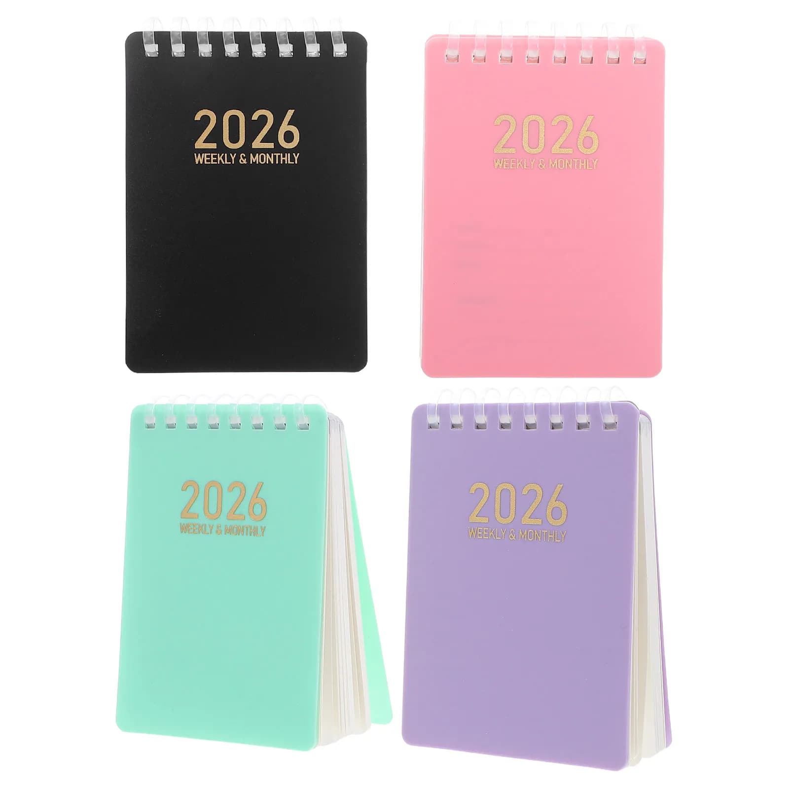 Mini Planner Tascabile Calendario 4x3 con Spirale Gennaio 2026 - Dicembre 2026 Agenda Mensile Settimanale Giornaliera Organizer per Borsa