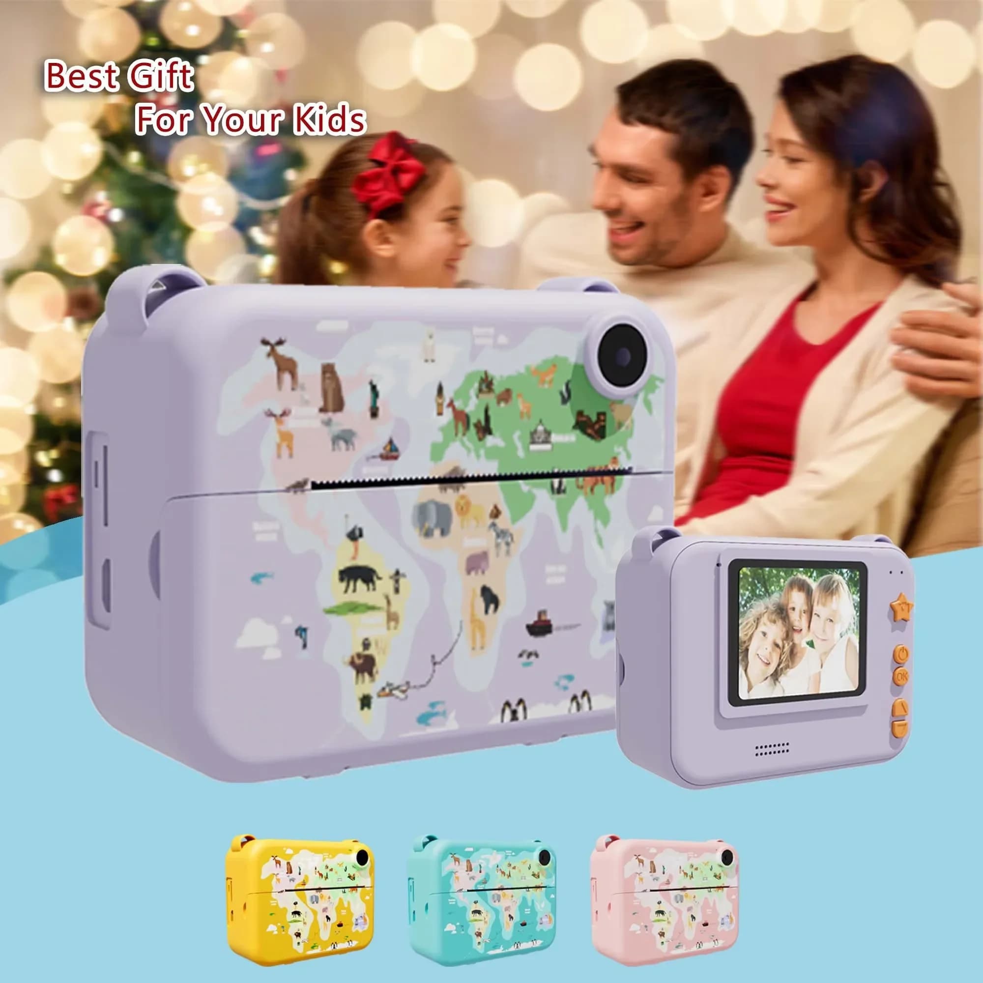 Digital Camera for Children with Mini Thermal Printer, HD Video Recorder and Instant Printing, Birthday Gift and Holiday