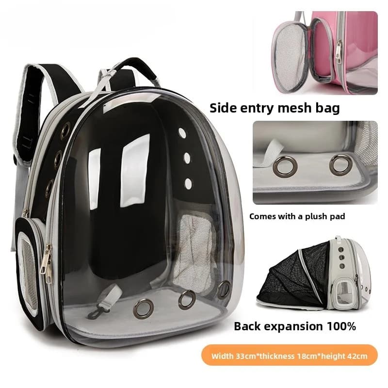 Zaino per gatti Zaino per animali domestici Borsa per animali portatile trasparente per cabina spaziale Borsa a tracolla traspirante per forniture per gatti panoramiche