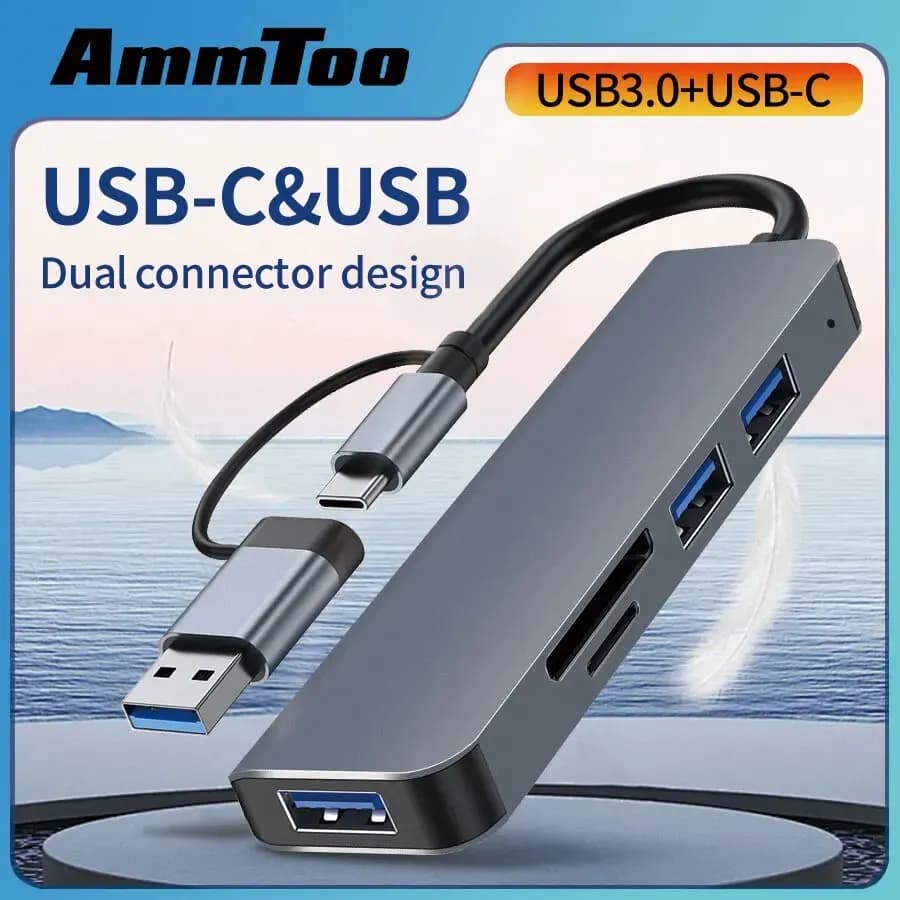 5 In 1 tipo C e Hub USB USB 3.0 2.0 TF lettore di schede SD Docking Station Splitter multiporta compatibile con laptop PC
