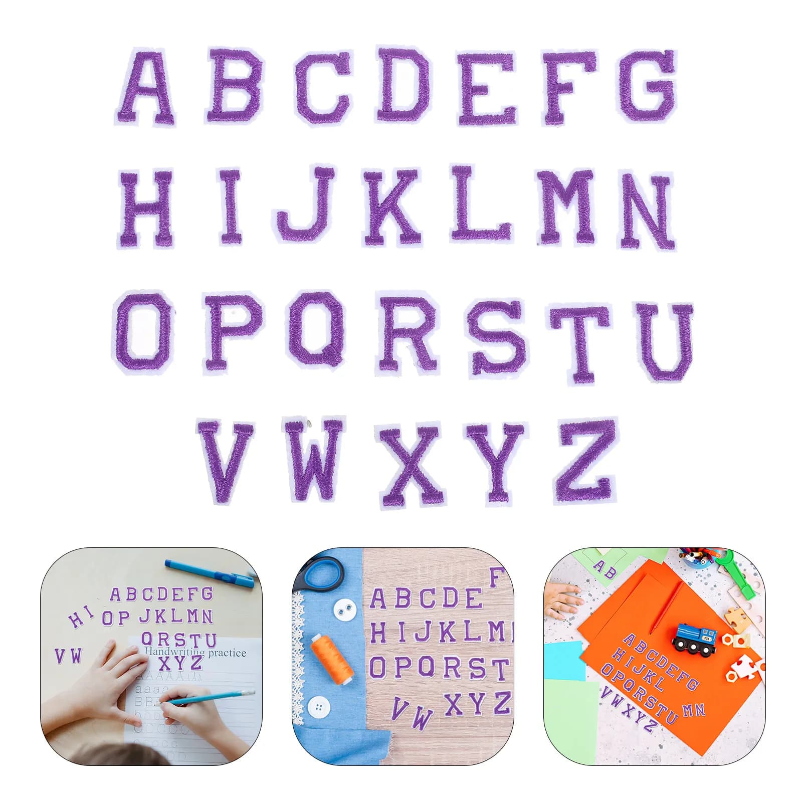 3 Set di Lettere in Feltro Alfabeto Ricamate Termoadesive A-Z, Patch Colorate Spesse e Morbide Educative Fai-da-Te per Abbigliamento e Giubbotti