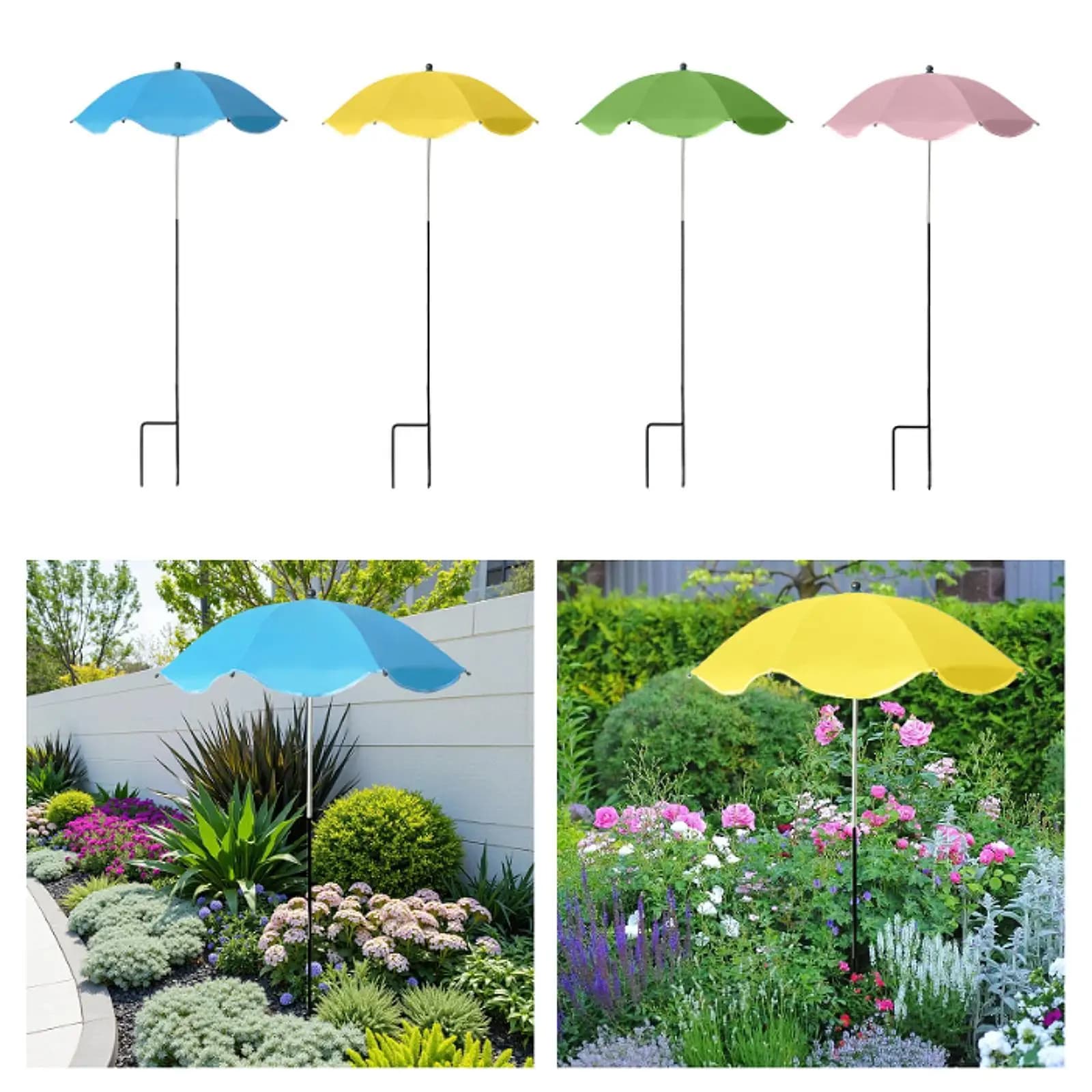 Protezione per piante da esterno Ombrellone Comodo lato floreale per letti da giardino Fioriere da esterno Piante in vaso