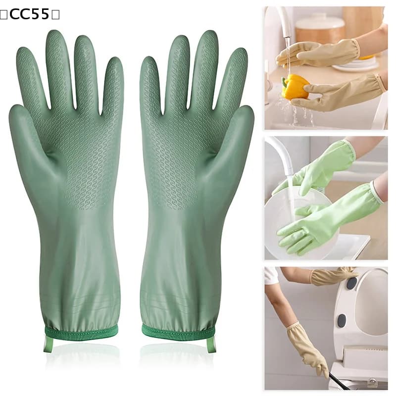 maveraCC55 UUuanti per lavare i piatti domestici, guanti di gomma, guanti impermeabili, strumenti per la pulizia, guanti in lattice per lavanderia e cucina