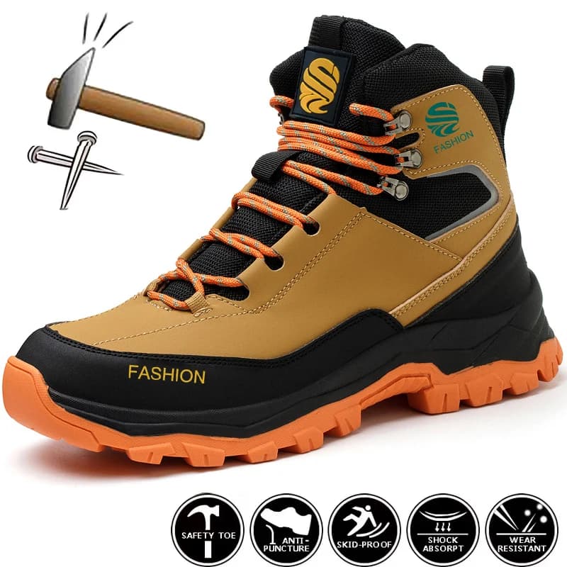 Scarpe antinfortunistiche con punta in acciaio, stivali da lavoro per uomo, scarpe da lavoro, sneakers anti-schiacciamento, anti-perforazione, scarpe da costruzione indistruttibili
