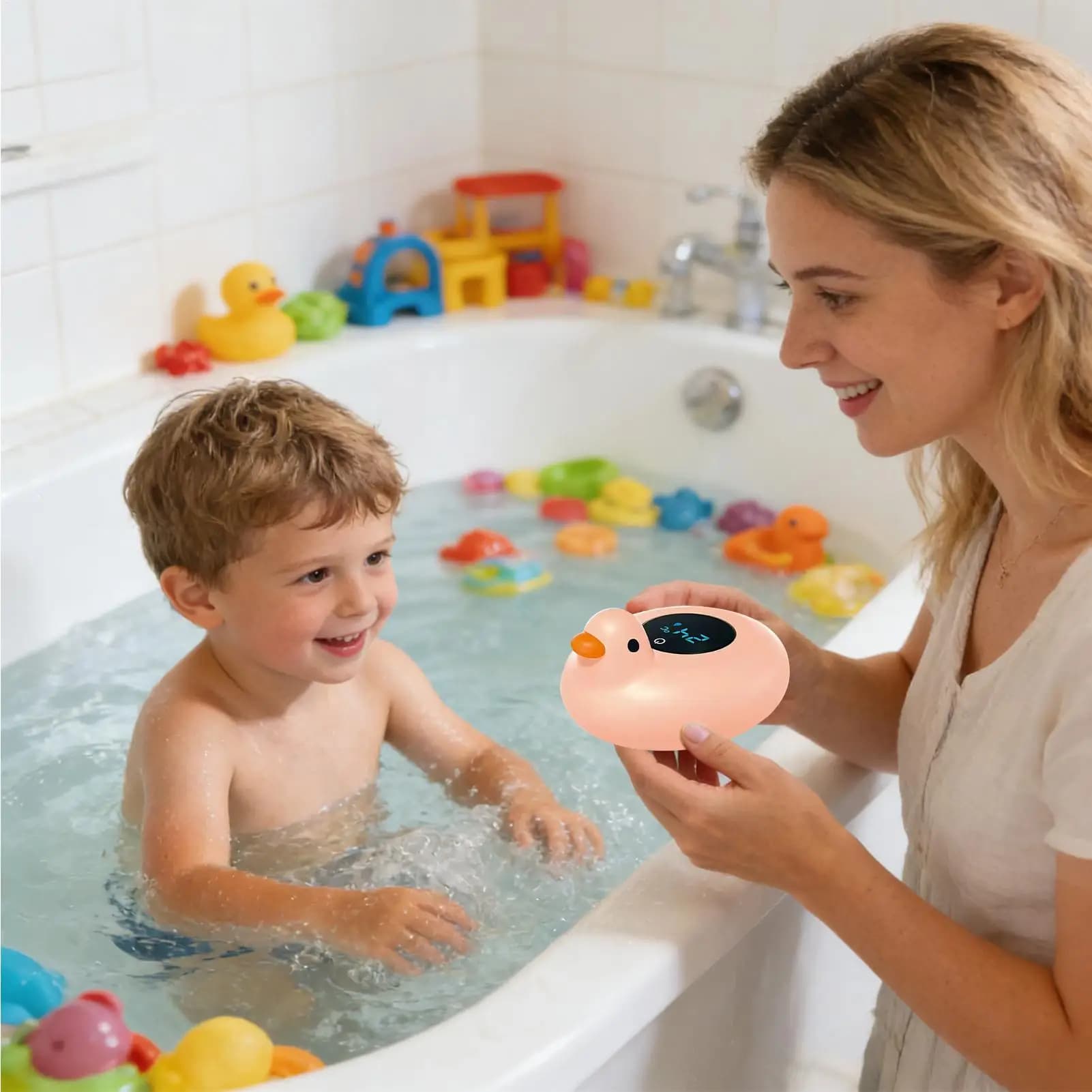 Temperature Gauge For Kids Bath Bathtub Electronic Floating Accurate Measure Bath Temperature Meter With Animal Design For Pool