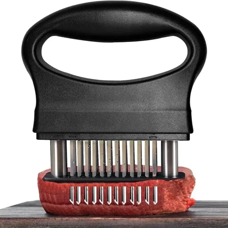 Handler Manual for Meat BBQ with 48 Stainless Steel Blades Premium, Kitchen Tools for Hammering Meat, Spiedin Knife for Steaks