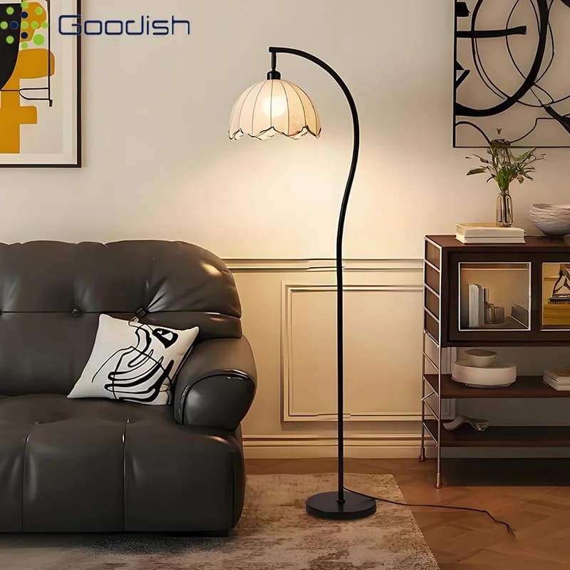 Japanese Wabi-sabi style retro LED floor lamps, plated, per bedroom, home decoration, chandelier