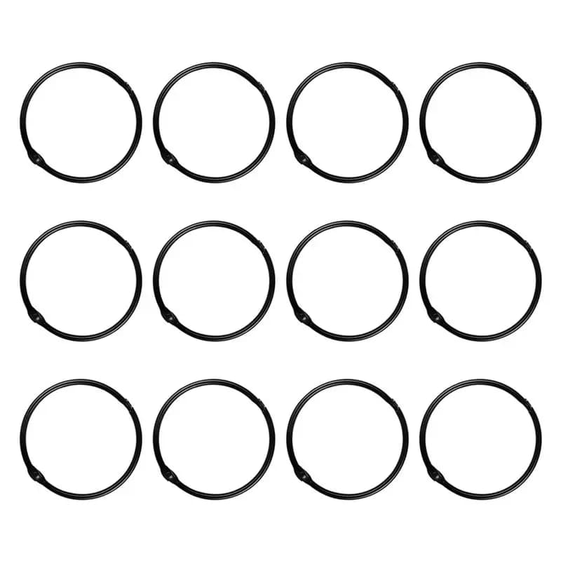Fresh Shower Curtain Rings Hooks Shower Curtain Rings Anti-Drop Round Shower Rings, For Curtain,Black