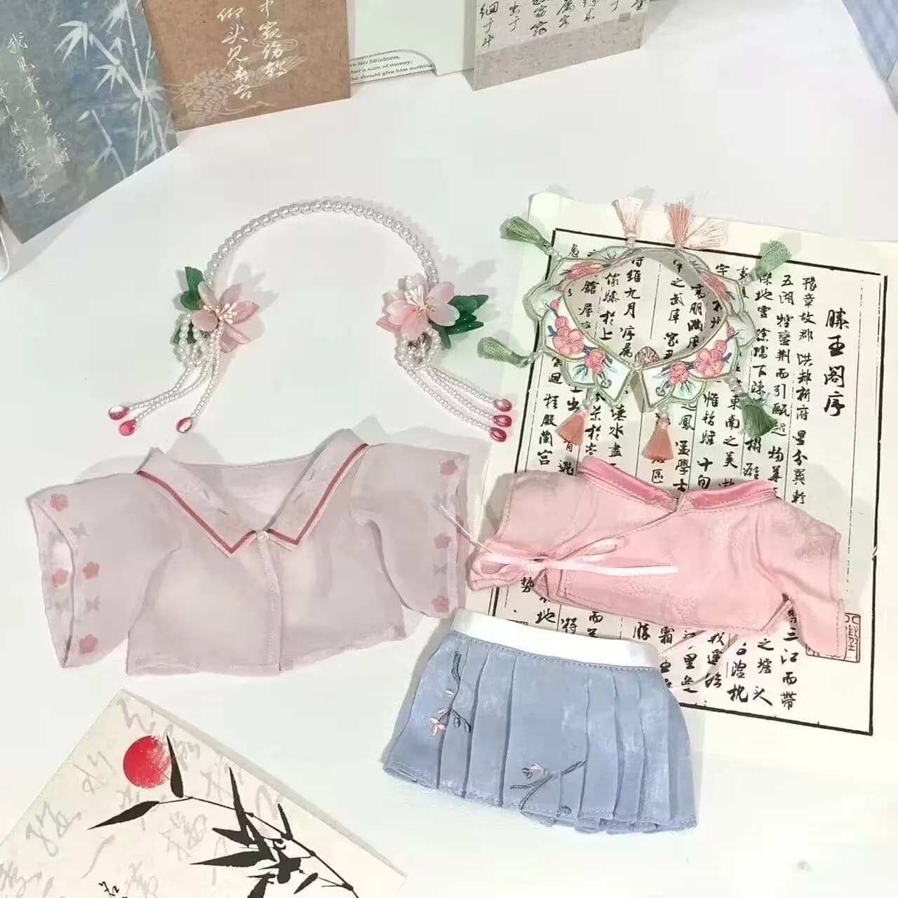 Set di vestiti per bambole Hanfu in stile cinese da 20 cm con una nuova postura in piedi in stile cinese ​