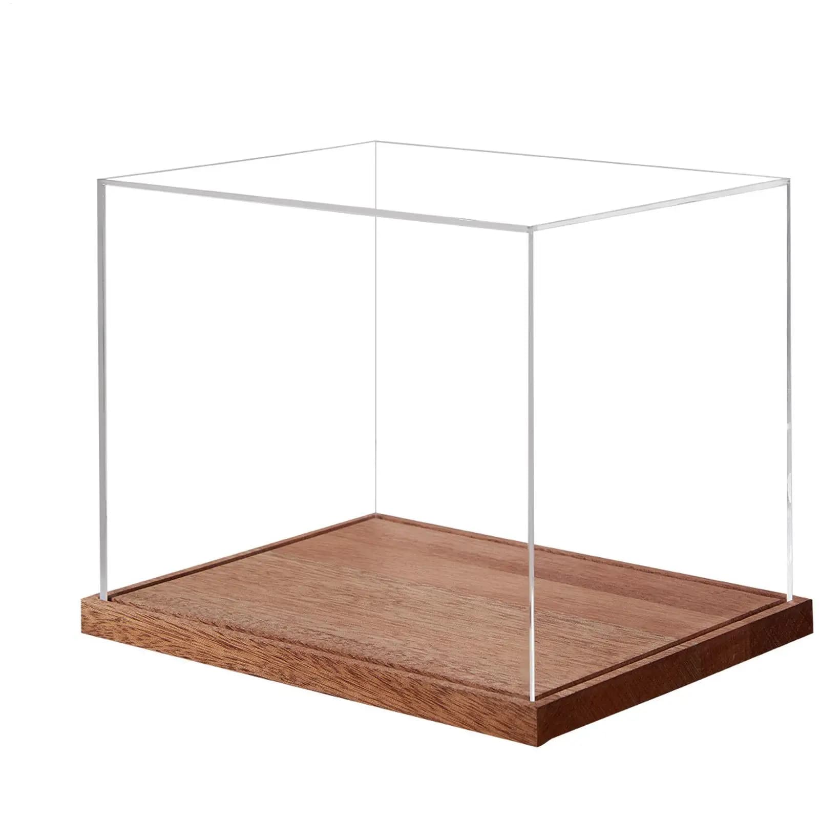 Exhibitor for American Football Helmet, Transparent Box with Wood Support, Baseball Helmet Display for Sports Objects, Baseball, Hockey