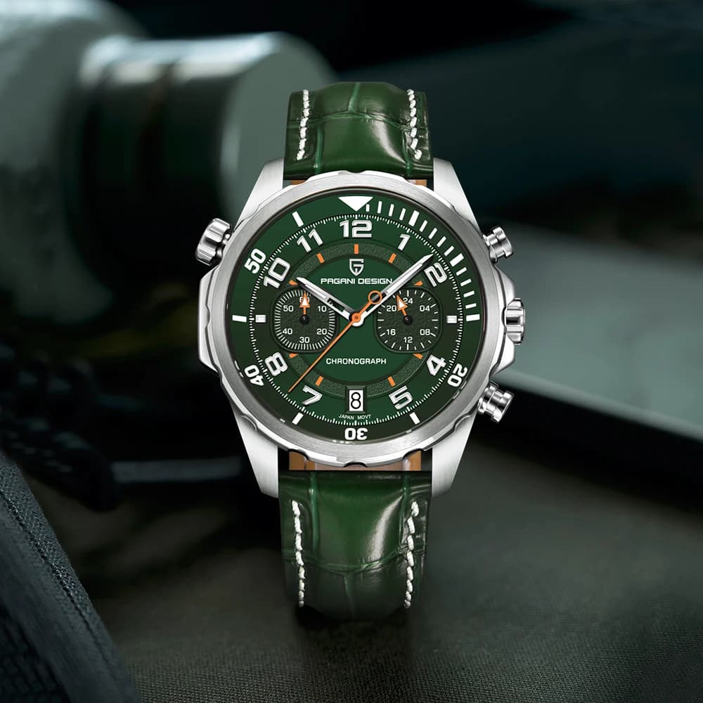 2025 New Men's Watches PAGANI DESIGN Super Bright Quartz Watch for Men Chronograph AR Waterproof Leather Sport Watch with Sapphire