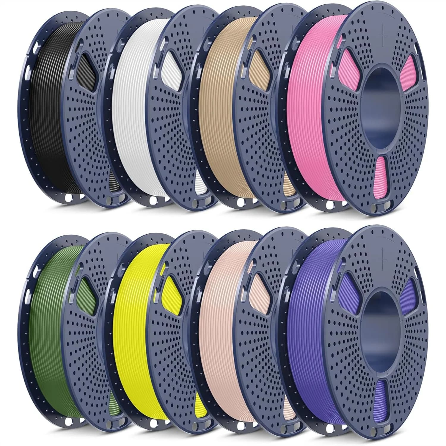Filamento PLA 1.75mm, Set di 8 Bobine da 250g Ciascuna, 2kg Totali, Confezione Multicolore per Stampante 3D
