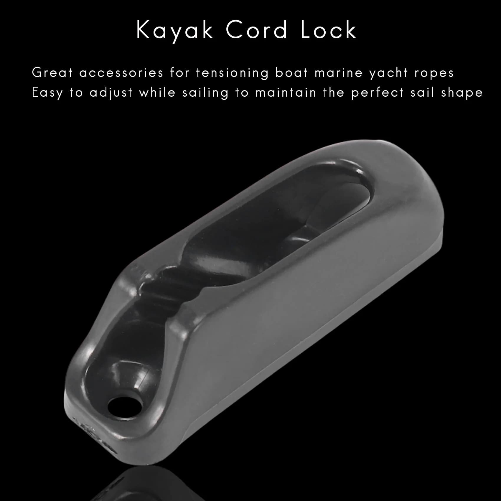 A89E-6Pcs Canoe Kayak Cord Lock Rudder Control Nylon Self-Lock Rope Cord Tensioner Runner Anchor Jam Cleat Boat Accessories