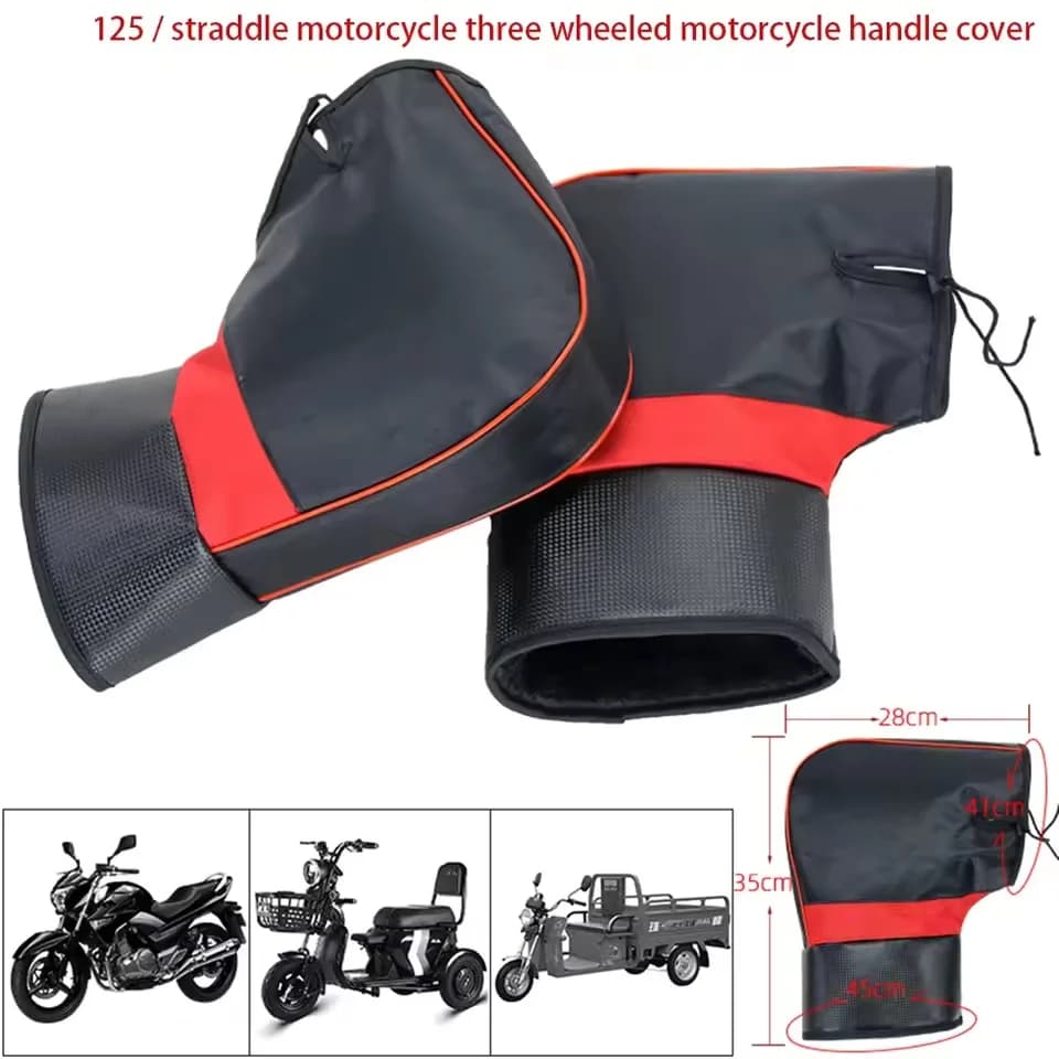1 paio di guanti scaldini invernali per moto, manicotti protettivi per moto, scooter, impugnatura calda e spessa, manicotti per manubrio, antipioggia