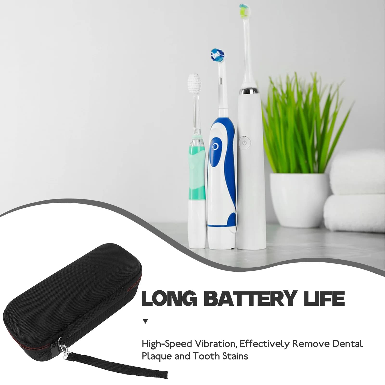 Travel bag for electric brushes, sturdy and portable, ideal for excursions, camping and daily protection