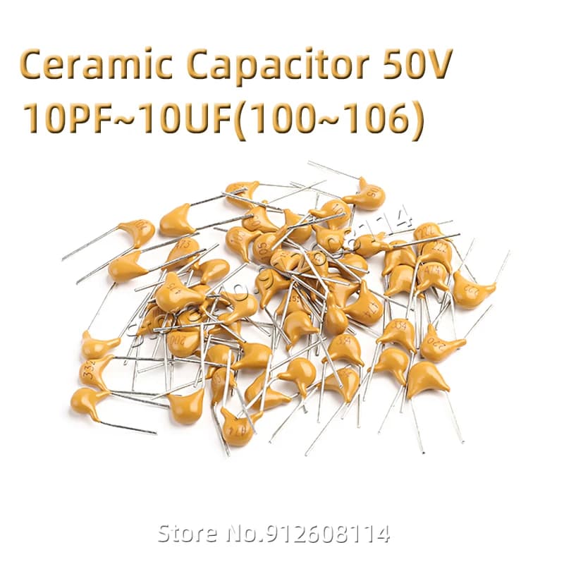 100pcs 10pF ~ 10uF Multistrato Condensatore Ceramico 50V (100 ~ 106) 102 103 104 105 39 820pF 1 22 33 47 56 68 100 nF 0.01 0.1 uF P5.08mm