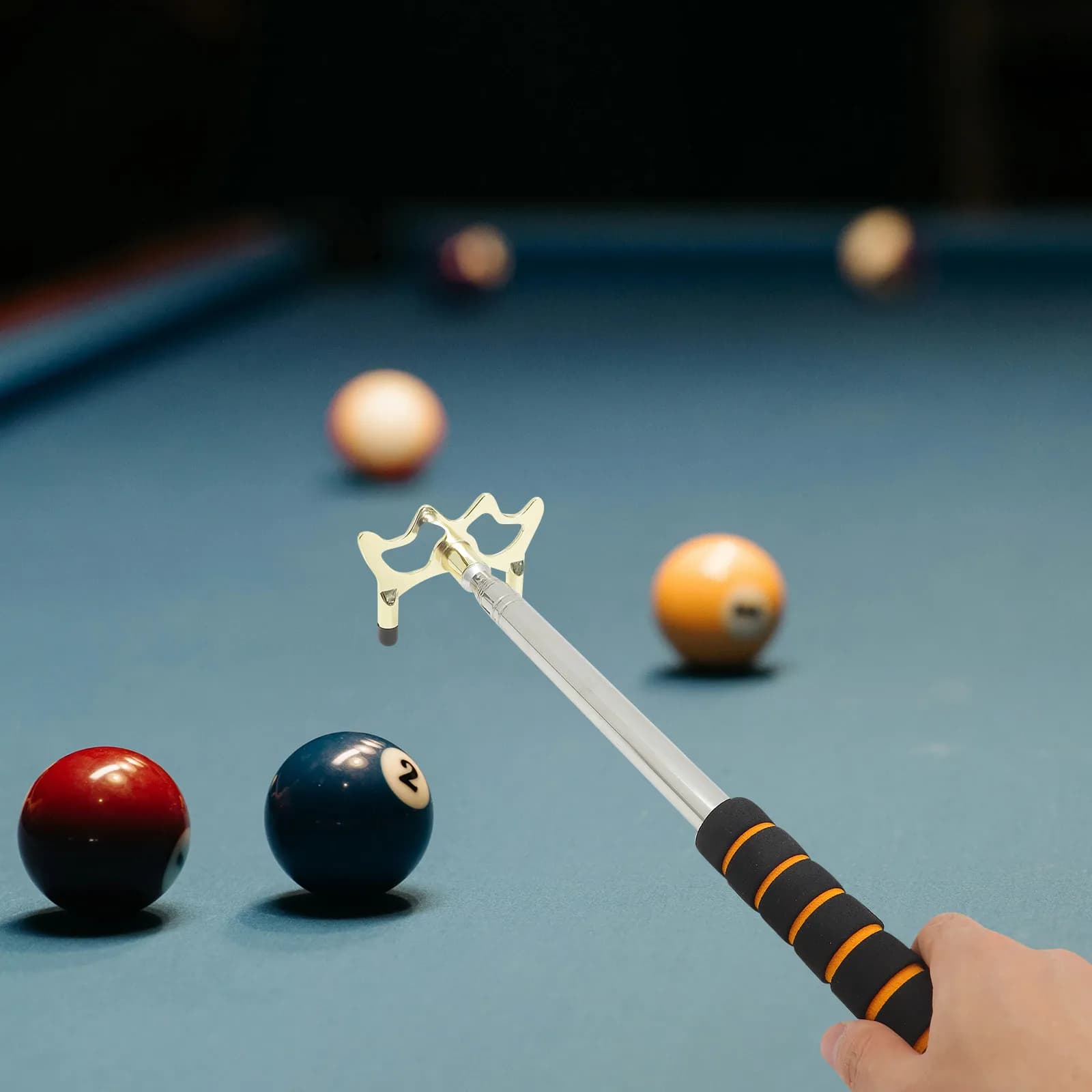 Supporto per Stecca da Biliardo Telescopico, Ponte per Stecca da Snooker, Lunghezza Regolabile, Accessori per Tavolo da Biliardo