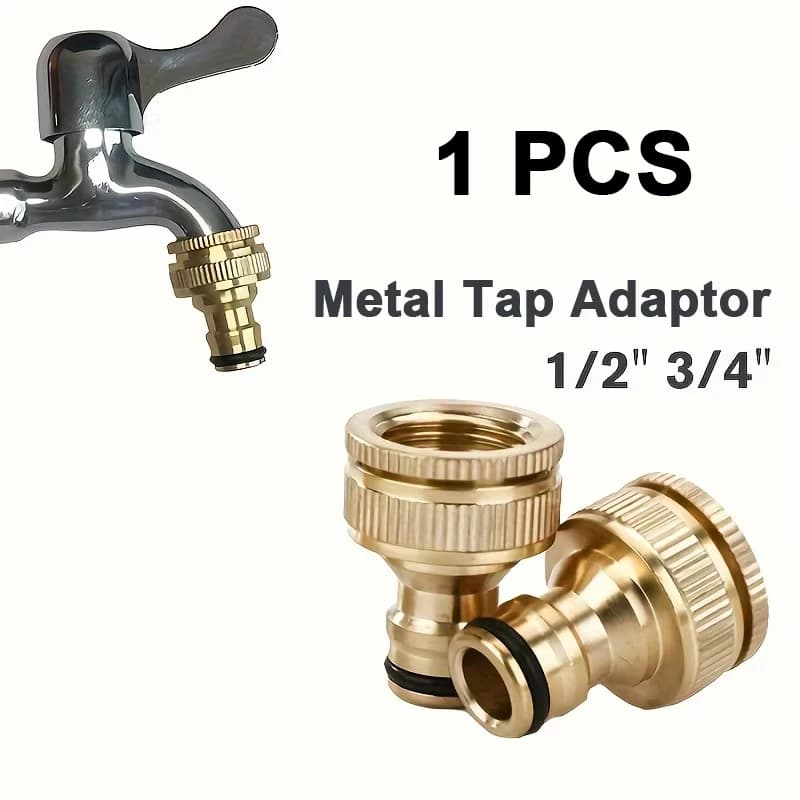 1 pcs quick connectors for 1/2" and 3/4" metal garden pipe - Adapter for tap 2 in 1 for irrigation nozzles and irrigation systems
