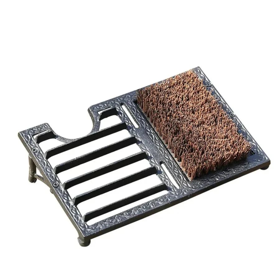 Pedale per porta in ghisa Raschietto per scarpe Spazzola per scarpe Sfregamento Cuscinetto per piedi Raschietto per fango Decorazione per raschietto per porta del cortile