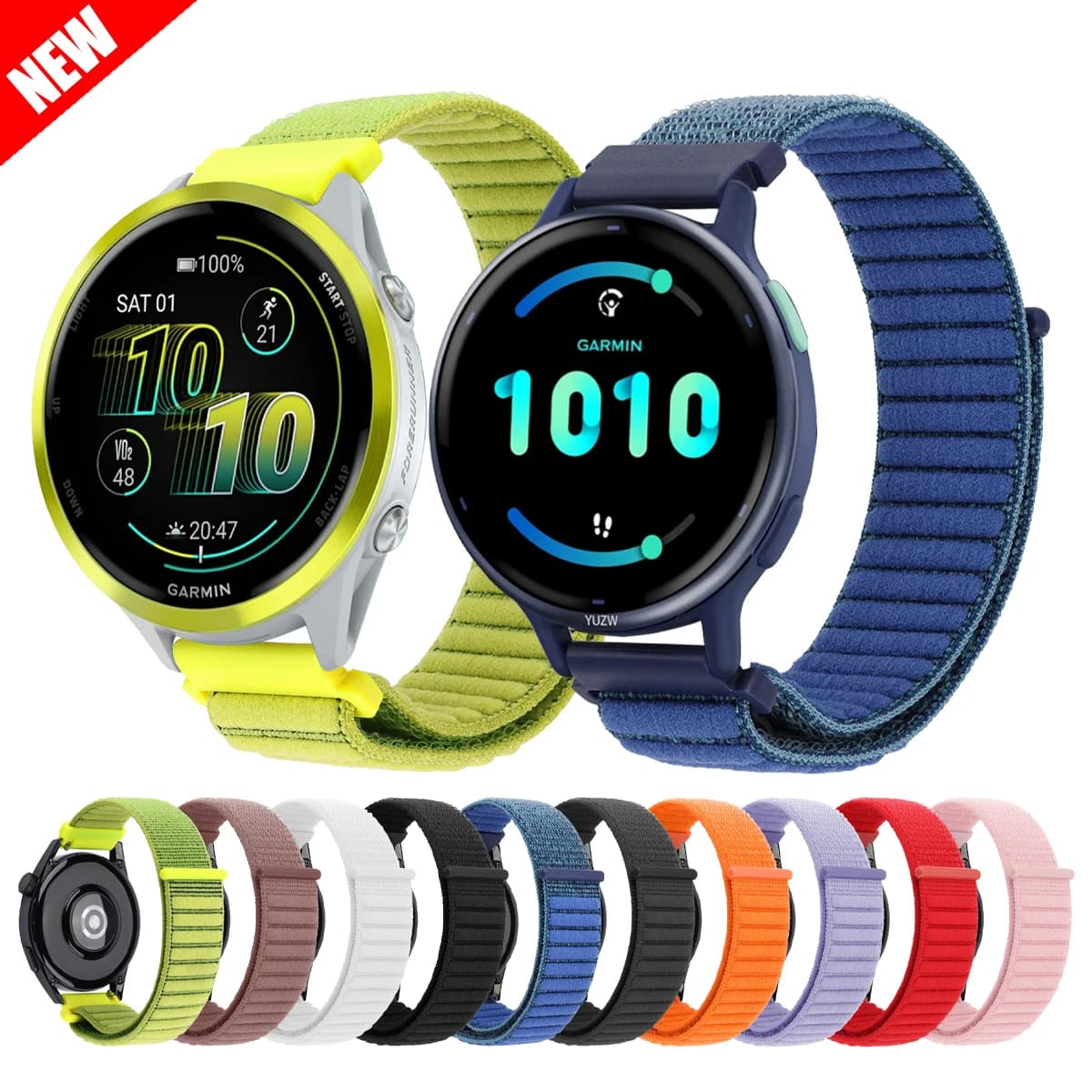 Cinturino in nylon per Amazfit Garmin Vivoactive 6 5/Forerunner 570 165 265 255 245/Venu 3 2 Bracciale Sostituisci cinturino 22mm 20mm