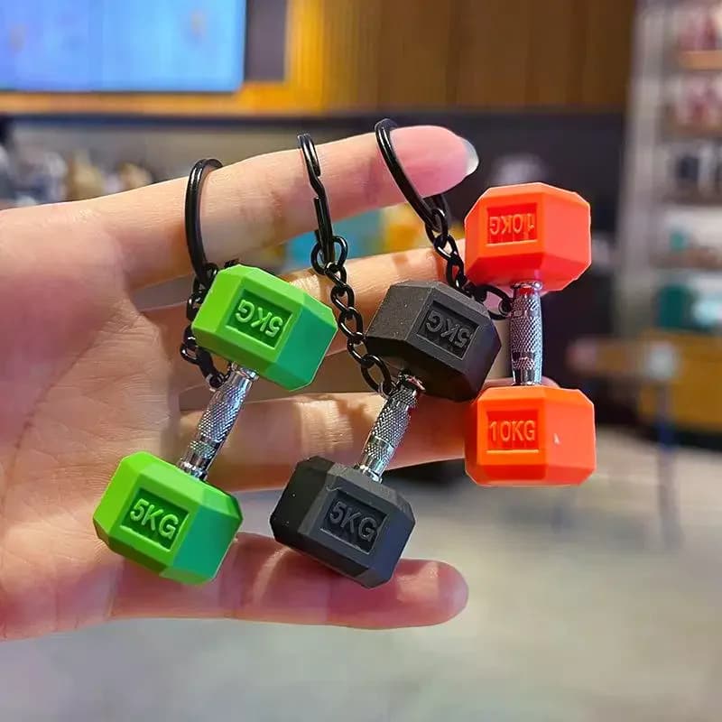 Nuovo Portachiavi a Forma di Bilanciere 2025, Portachiavi in Silicone a Forma di Manubrio, Regalo per Amanti della Palestra, Regalo per Allenatori di Fitness, Ciondolo per Zaino e Chiavi dell'Auto