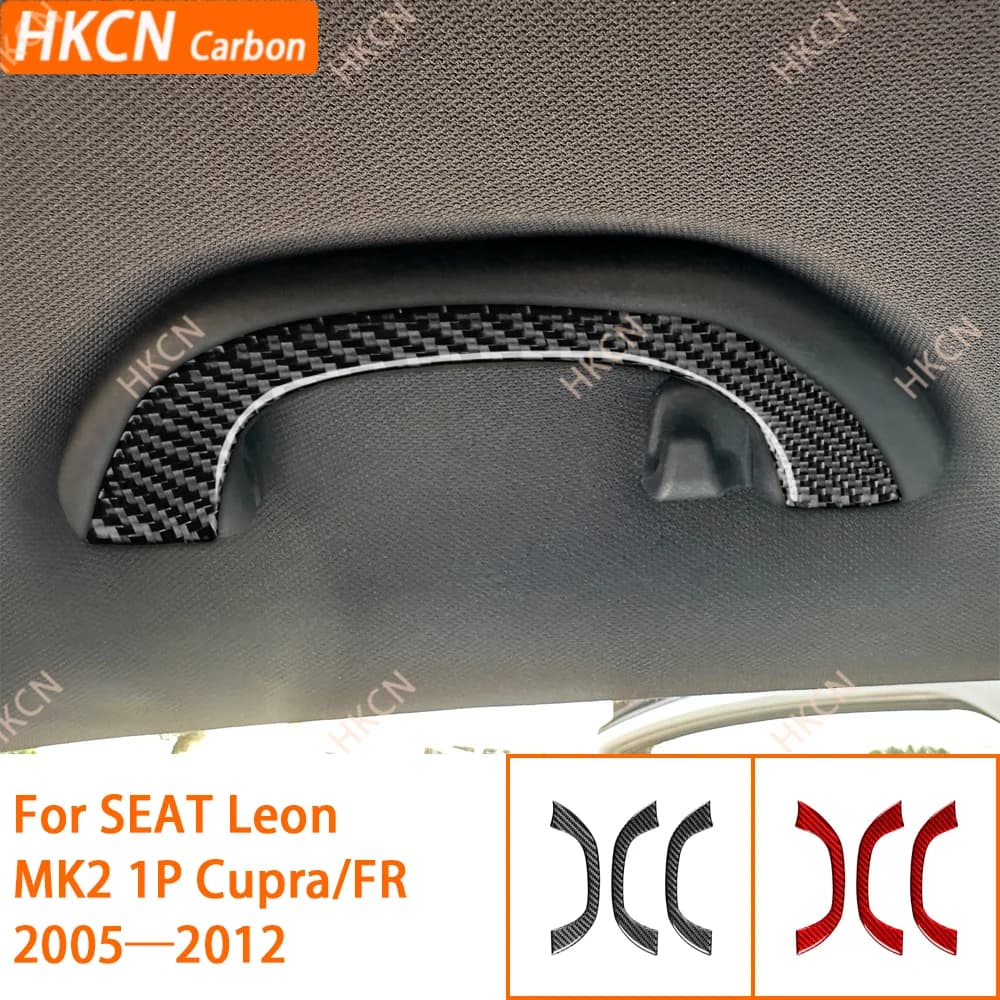 For SEAT Leon MK2 1P Cupra FR 2005—2012 Handle panel on roof Cover lining / Carbon fiber 3K + resin / 3mm scratch-resistant