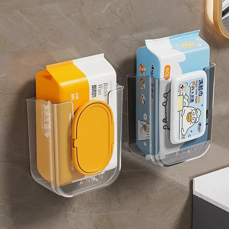 1/2pcsPunch Free Scatola porta carta igienica Scatola per salviette umidificate Scatola portaoggetti per salviette montata a parete Dispenser di asciugamani di carta autoadesiva