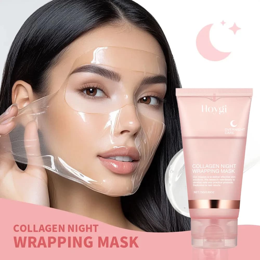 Set di maschere per il viso staccabili per l'avvolgimento notturno al collagene Set maschera per l'avvolgimento notturno al collagene coreano Idrata profondamente la crema per la cura della notte
