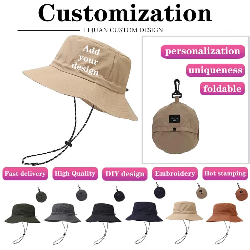 Customized Waterproof and Storable Fisherman Cap Summer Men's and Women's Quick Drying Outdoor Hiking and Mountaineering Hat