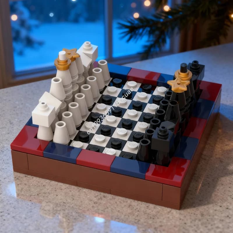 Set di Scacchi Micro Migliorato MOC 171 Pezzi, Blocchi da Costruzione Modello Creator, Idea Regalo di Natale, Gioco Educativo in Mattoncini, Regalo di Compleanno