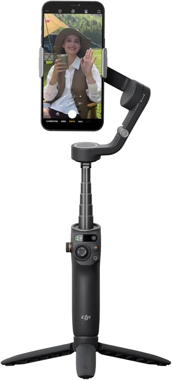Stabilizzatore Gimbal a 3 Assi per Smartphone con Asta di Prolunga, Tracciamento Oggetti, Design Pieghevole Portatile per Vlogging