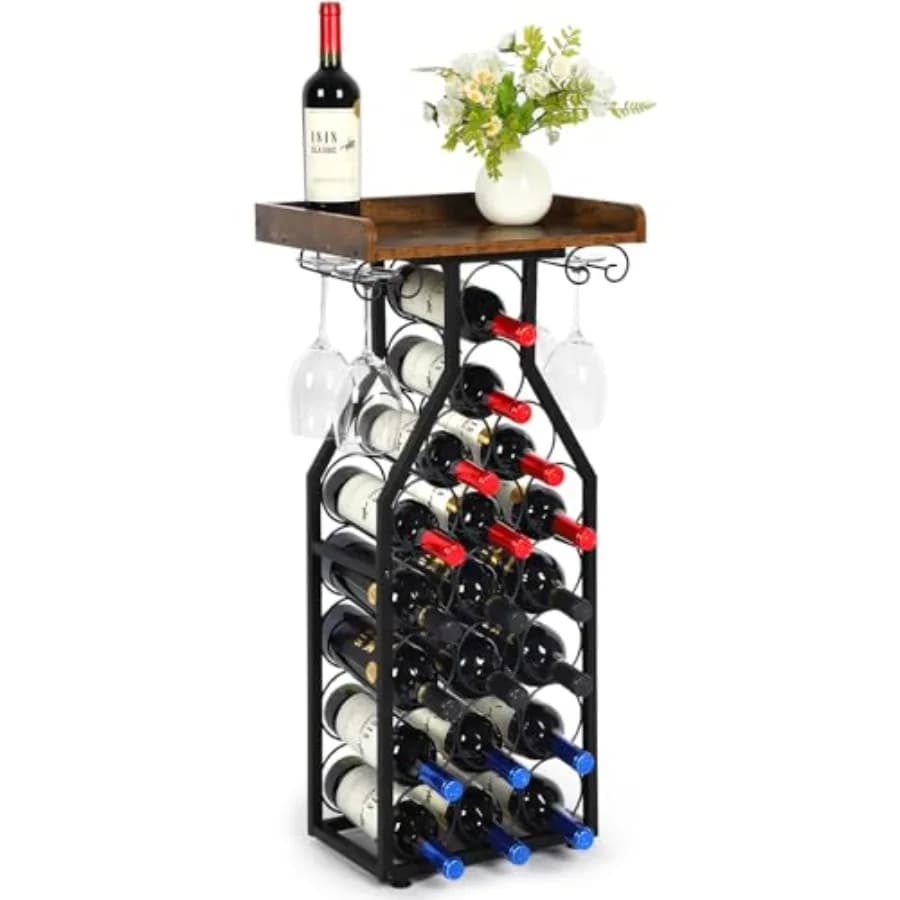 Portabottiglie Sospeso Versatile, Espositore per Liquori per Bar Domestico, Mini Bar, Supporto per Vino, Mobiletto per Liquori con Porta Bicchieri