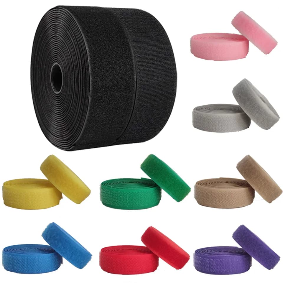 Nastro in Nylon con Ganci e Anelli da Cucire, 12 Colori, 2-5 Metri, Non Adesivo, per Fai-da-Te e Cucito, Larghezza 20mm