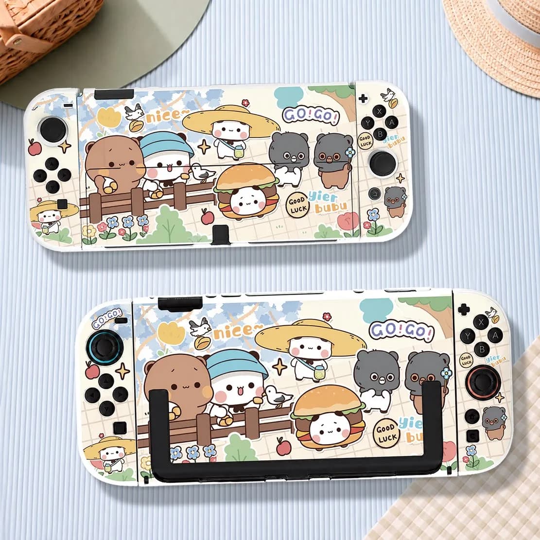 Cartoon Switch Split Hard Case Compatible with Nintendo Switch 2 OLED NS Console Dock-Friendly Non-Slip Joy-Con Controller Cover