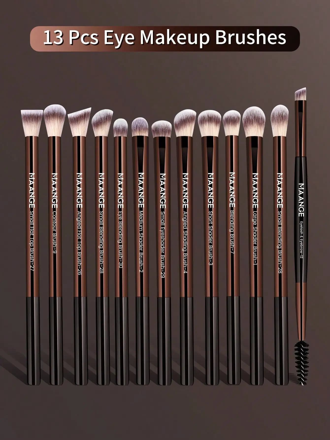 Set di pennelli professionali per trucco con tubo lungo in alluminio morbido, 13 pezzi/21 pezzi, inclusi pennello per cipria, pennello per fard, pennello per correttore, pennello per contorno, pennello per naso, pennello per ombretto, pennello per sopracciglia, pennello per dettagli, pennello per ciglia, pennello per sfumature, pennello per labbra, pennello per illuminante