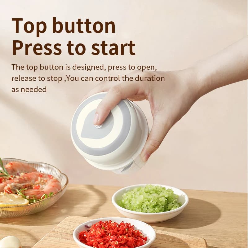 Portable Electric Garlic Press Automatic Garlic Crusher Mini Food Processor Blender for Onion Vegetables Nuts Baby Food