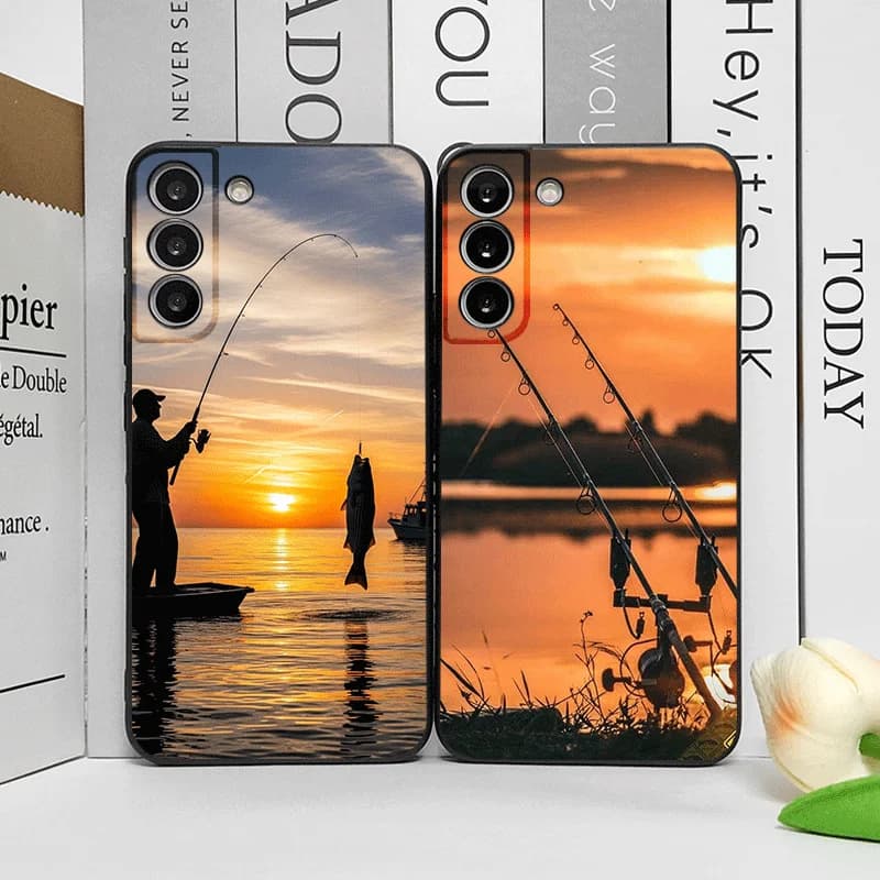 Sunset fishing rod Scenario Model Phone Case for Motorola Moto Edge 50 Fusion 40 30 Neo G34 G14 G24 G54 Pro Soft covers