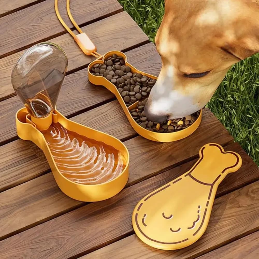 Pet Dual-Layer Water Bowl & Outdoor Feeder Dual-Purpose Cat & Dog Food Container Pet Portable Travel Cup