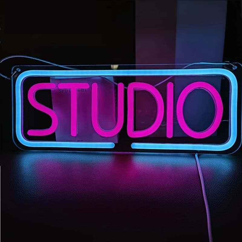 Insegna al neon da studio LED Lettera al neon alimentata tramite USB dimmerabile per decorazioni da parete per feste in casa, club, studi musicali