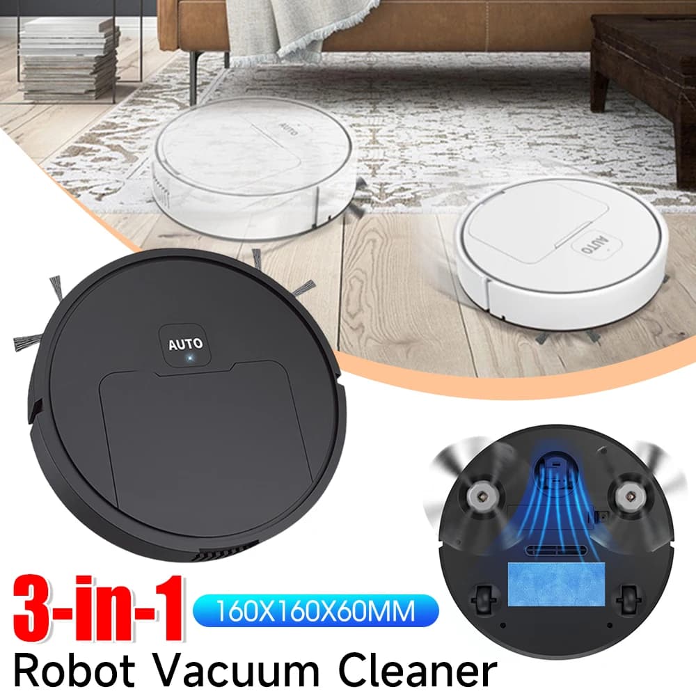 Aspirapolvere robot spazzante intelligente 3 in 1 Pulizia automatica Spazzatrice Apparecchi per la pulizia ricaricabili tramite USB Nuovo