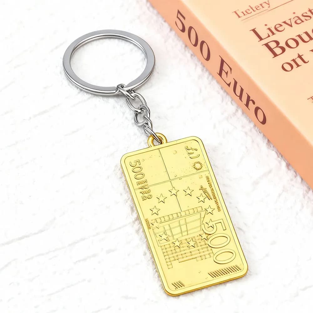 Custom Metal Euro Keychain for Car Motorcycle Backpack Keychain fortune gift souvenirs travel man woman design original