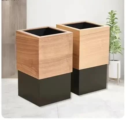 Simple Wooden Garbage Can Kitchen Trash Can Creative Rectangular Wastebasket Cleaning Tools Bathroom Trash Bins Home Accessories