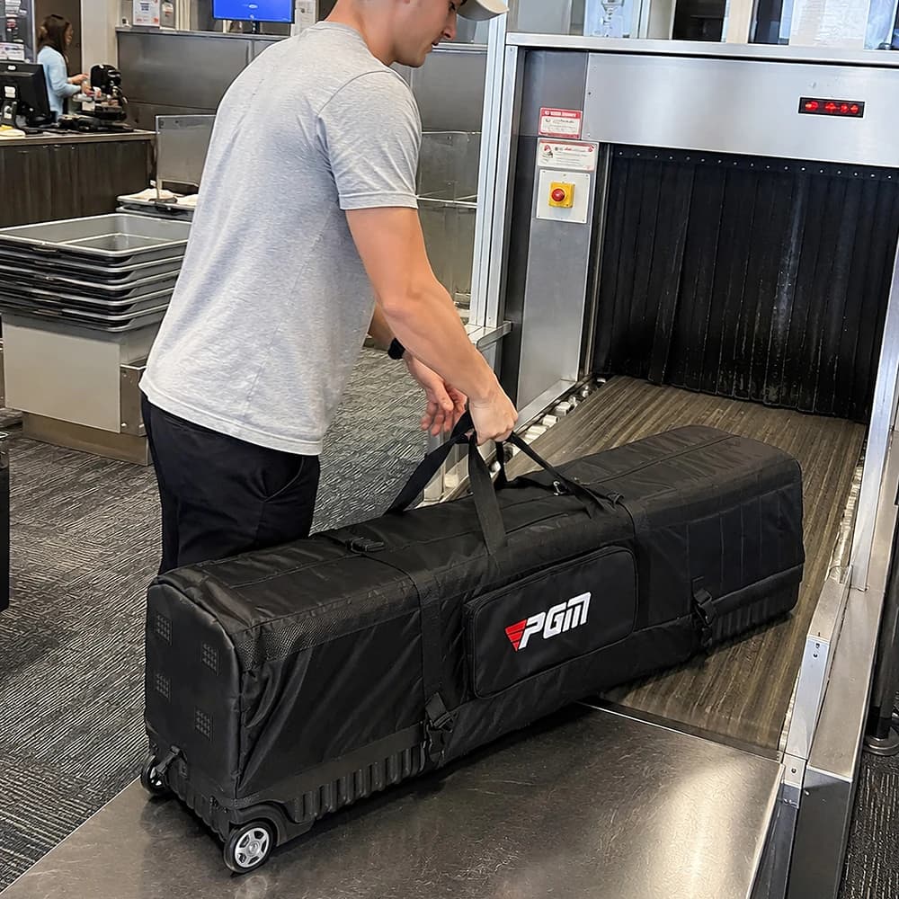 PGM Golf Travel Bag for Airlines Thickened ABS Hard Shell 900D Oxford Fabric Soft Foldable Golf Ball Air Bag Cover with Wheels