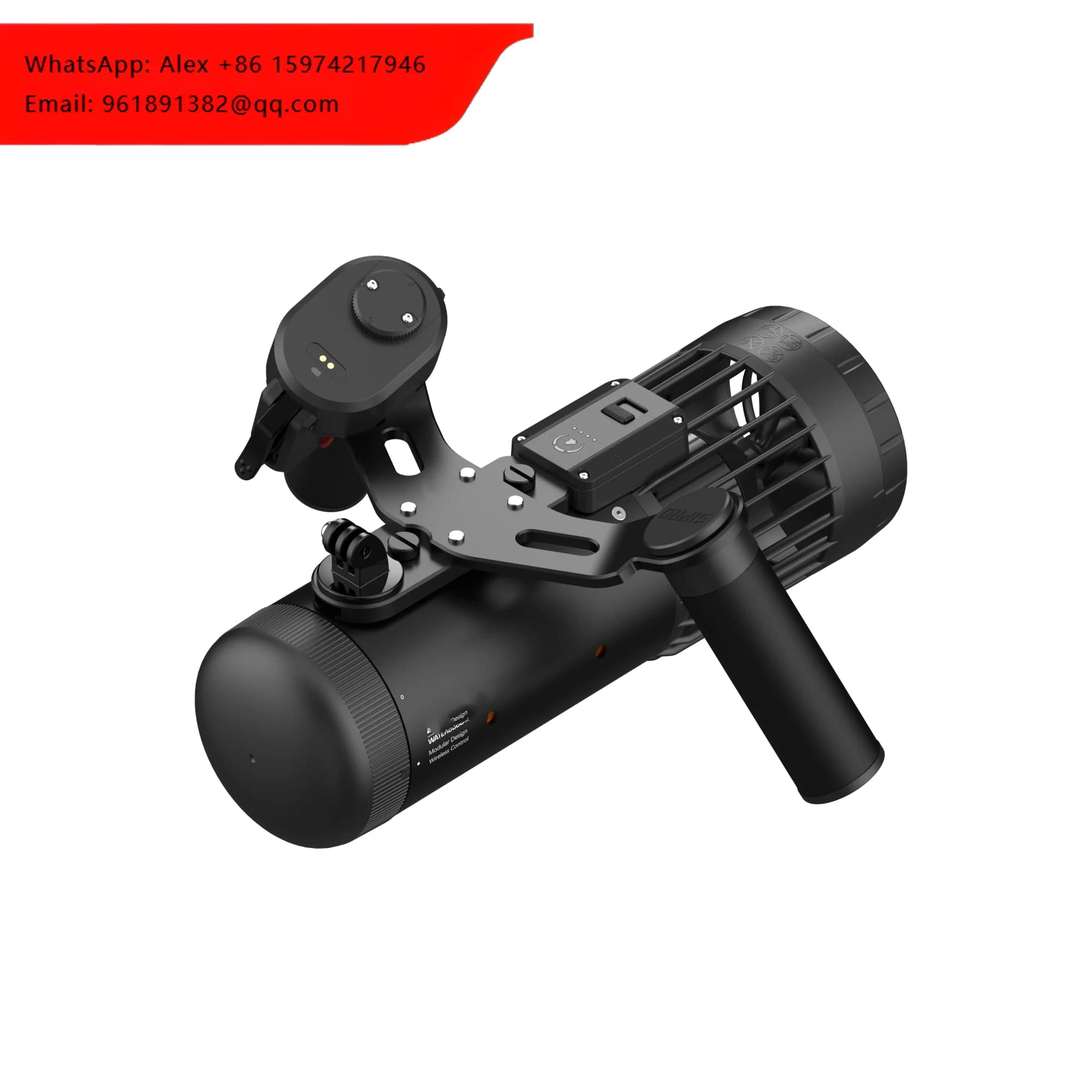 Havospark HS-S1 Nero Scooter Subacqueo Elettrico 180W Propulsore Subacqueo con Batteria Esterna per Snorkeling
